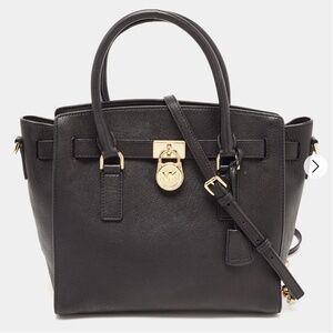 Michael Kors Black Leather Hamilton Tote